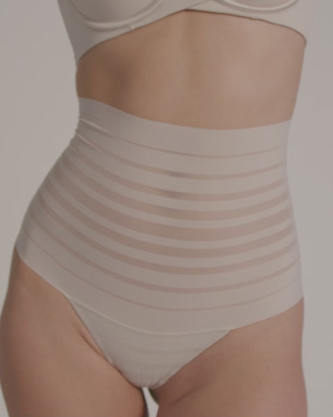 Bloomer alto de control suave con encaje en bandas#all_variants